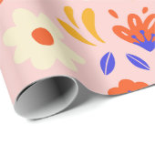 Papier Cadeau Puissance Abstraite des fleurs (Coin rond)