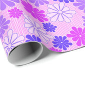 Papier Cadeau Puissance des fleurs violettes rétro (Coin rond)