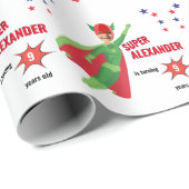 Papier Cadeau Puissant Superhero garçon merveilleux cadeau d'ann (Coin rond)