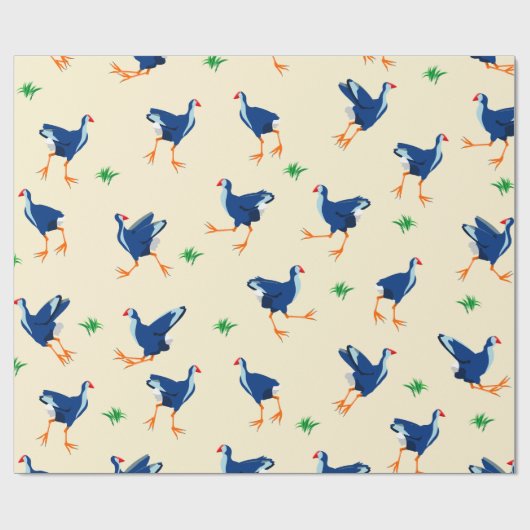 Papier Cadeau Pukeko Marécage Hen oiseaux Motif (Plat)