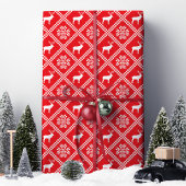 Papier Cadeau PULL-MAILLE DE NOËL Cerf Rouge