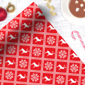 Papier Cadeau PULL-MAILLE DE NOËL Cerf Rouge