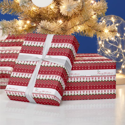 Papier Cadeau Pull moche tricoté Hygge Anges Cœurs Noël (Vacances)