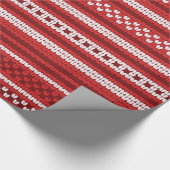 Papier Cadeau Pull Tricoté Rouge Blanc Vacances Saint-Valentin (Coin)