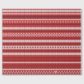 Papier Cadeau Pull Tricoté Rouge Blanc Vacances Saint-Valentin (Plat)