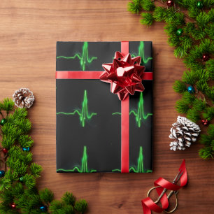 Papier Cadeau Pulse verte brillante Abstraite