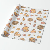 Papier Cadeau Pumpkin Pie Wrapping Paper (Déroulé)