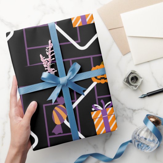 Papier Cadeau "Pumpkin Treats Halloween Wrapping Paper" (Cadeaux)