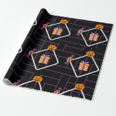 Papier Cadeau "Pumpkin Treats Halloween Wrapping Paper" (Déroulé)