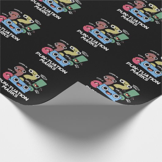 Papier Cadeau Pun-tuation Marks Funny Pun Ponctuation Pun Dark B (Coin)