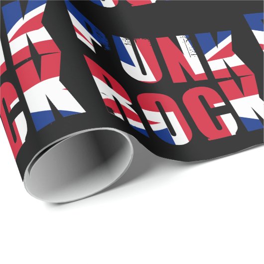 Papier Cadeau Punk Rock Drapeau Royaume-Uni (Coin rond)