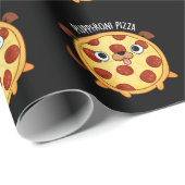 Papier Cadeau Pupperoni Pizza Funny Pizza Pun Dark BG (Coin rond)