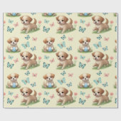Papier Cadeau Puppies and Butterflies Pattern Baby (Plat)