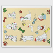 PAPIER CADEAU PUPPY XMAS WRAPPING PAPER (Plat)