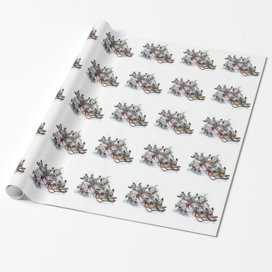 Papier Cadeau Pups dalmate couchage (Déroulé)