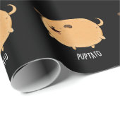 Papier Cadeau Puptato Funny Puppy Potato Pun Dark BG (Coin rond)