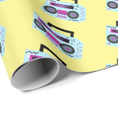 Papier Cadeau Purple 80s 90s Jeter Retour Musique Papier d'envel (Coin rond)