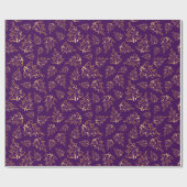 Papier Cadeau Purple and Gold Elegant Christmas Trees (Plat)
