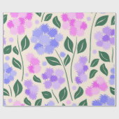 Papier Cadeau Purple and Pink Cornflower Botanical (Plat)