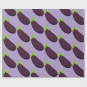 Papier Cadeau Purple Aubergine Eggplant Food Pattern (Plat)