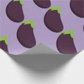 Papier Cadeau Purple Aubergine Eggplant Food Pattern (Coin)