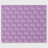 Papier Cadeau Purple Baby Script Élégant papier d'enveloppement (Plat)