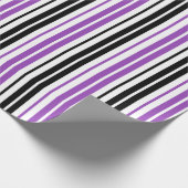 Papier Cadeau Purple Black White Stripes Pattern Design  (Coin)