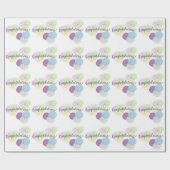 Papier Cadeau Purple Blue Circular motif Félicitations (Plat)