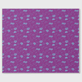 Papier Cadeau Purple Blue Graduation main dessinée Motif Scribbl (Plat)