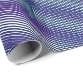 Papier Cadeau Purple & Blue Moiré Stripes Cool Abstrait moderne (Coin rond)