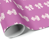 Papier Cadeau Purple Bow Wrapping Paper  (Coin rond)