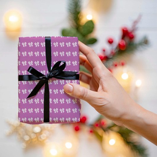 Papier Cadeau Purple Bow Wrapping Paper 