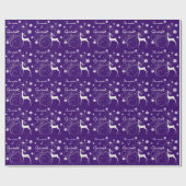 Papier Cadeau Purple Christmas Reindeer Wonder (Plat)