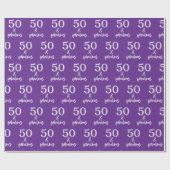 Papier Cadeau Purple Cinquante et fabuleux 50e anniversaire (Plat)