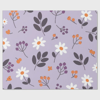 Papier Cadeau Purple Daisy Floral Pattern - Seamless Botanical 