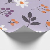 Papier Cadeau Purple Daisy Floral Pattern - Seamless Botanical  (Coin)