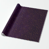 Papier Cadeau Purple de prune mouchetée avec points de confetti (Déroulé)