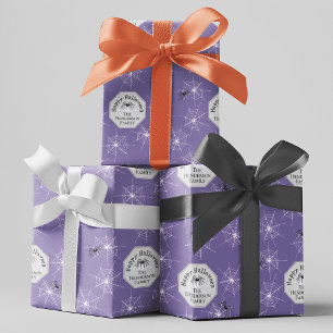 Papier Cadeau Purple Déplaisant Spiders Nom de famille personnal