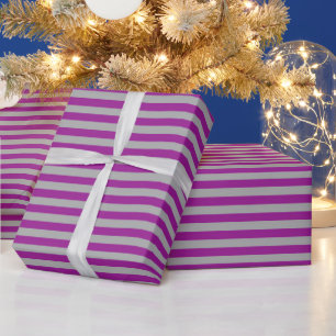 Papier Cadeau Purple et Gris Vintage mince rayures