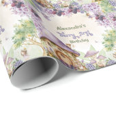 Papier Cadeau Purple Fairy First Berry First Birday (Coin rond)