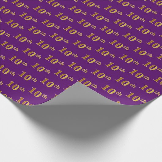 Papier Cadeau Purple, Faux Gold 10e (Dixième) événement (Coin)