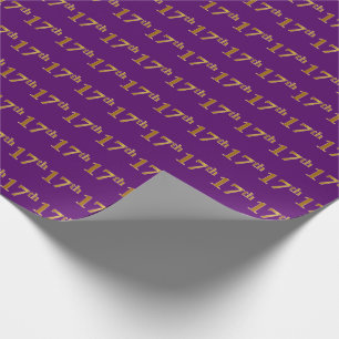 Papier Cadeau Purple, Faux Gold 17e (dix-septième) événement