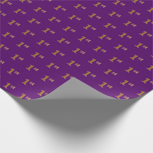 Papier Cadeau Purple, Faux Gold 1er (Premier) événement (Coin)