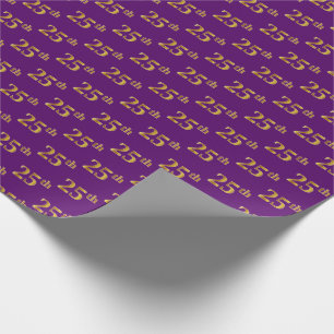 Papier Cadeau Purple, Faux Gold 25e (Vingt-cinquième)