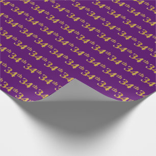 Papier Cadeau Purple, Faux Gold 34e (Trente-Quatrième) Événement