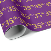 Papier Cadeau Purple, Faux Gold 35e (Trente-Cinquième) Événement (Coin rond)