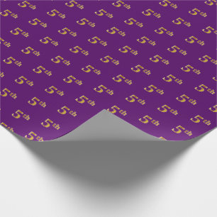 Papier Cadeau Purple, Faux Gold 5e (Cinquième) Enveloppement de