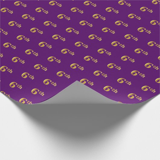 Papier Cadeau Purple, Faux Gold 6e (Sixième) Enveloppement de l' (Coin)