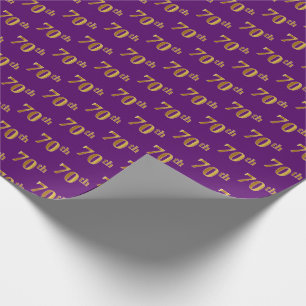 Papier Cadeau Purple, Faux Gold 70th (Seveneth)