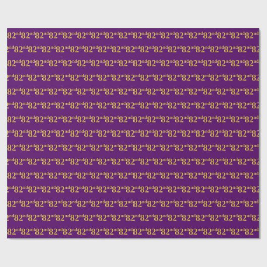 Papier Cadeau Purple, Faux Gold 82e (Quatre-Vingt-Seconde) (Plat)